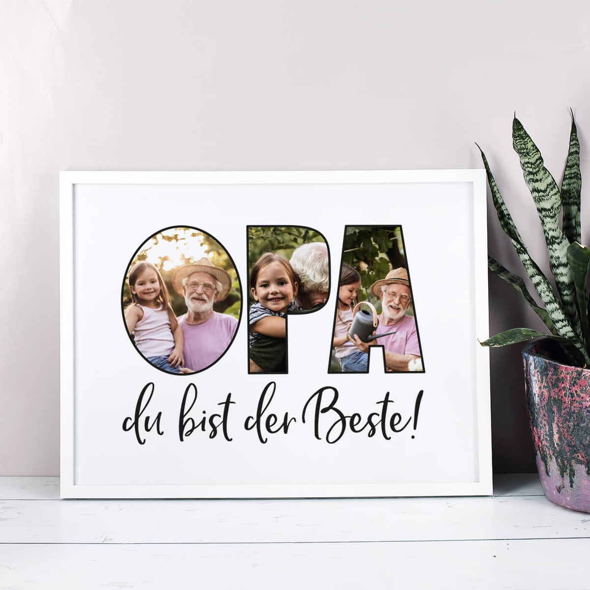 Fotoserie aus drei Lieblingsfotos mit Enkeln im familiären Motiv