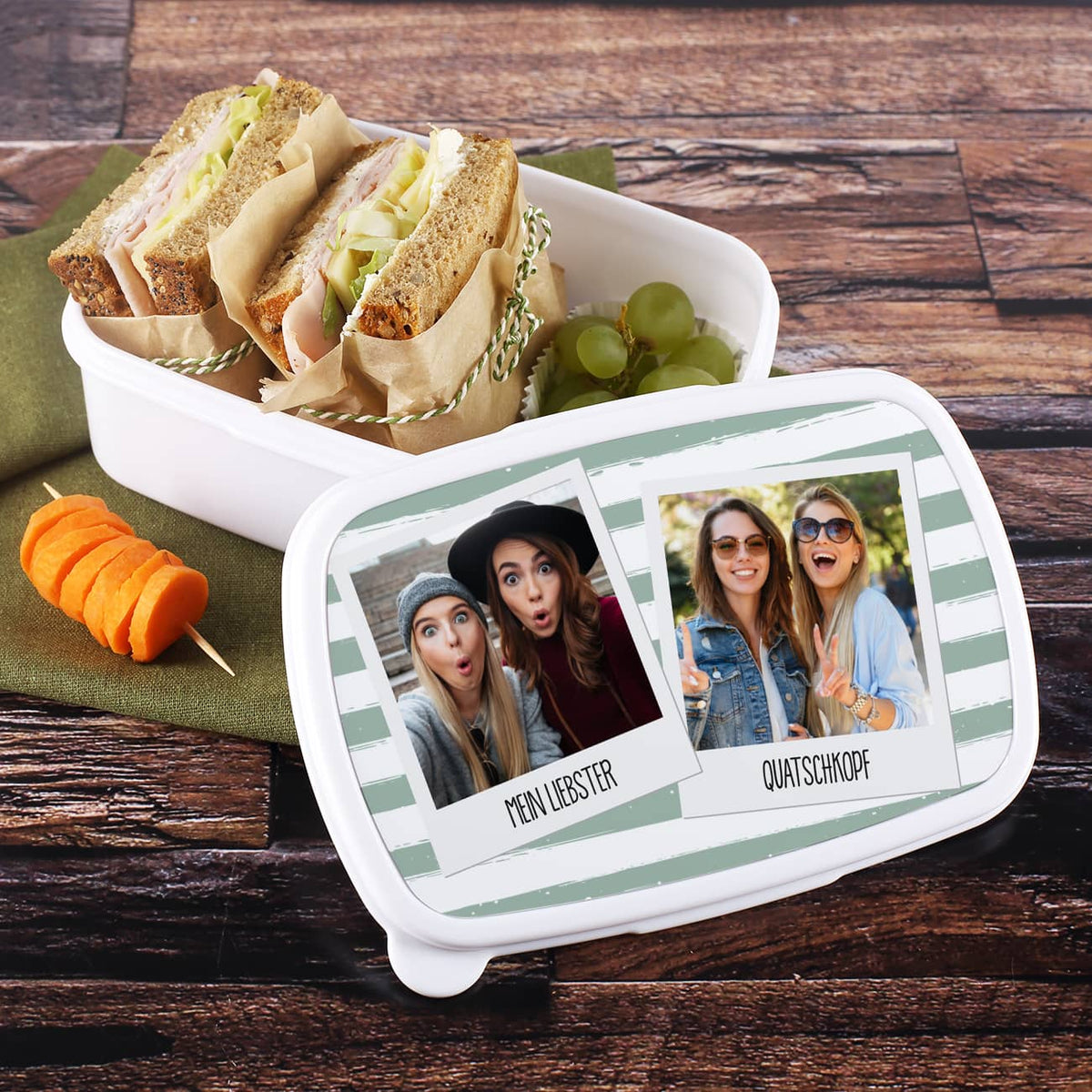 2 Fotos im Polaroid-Stil mit Text nach Wunsch