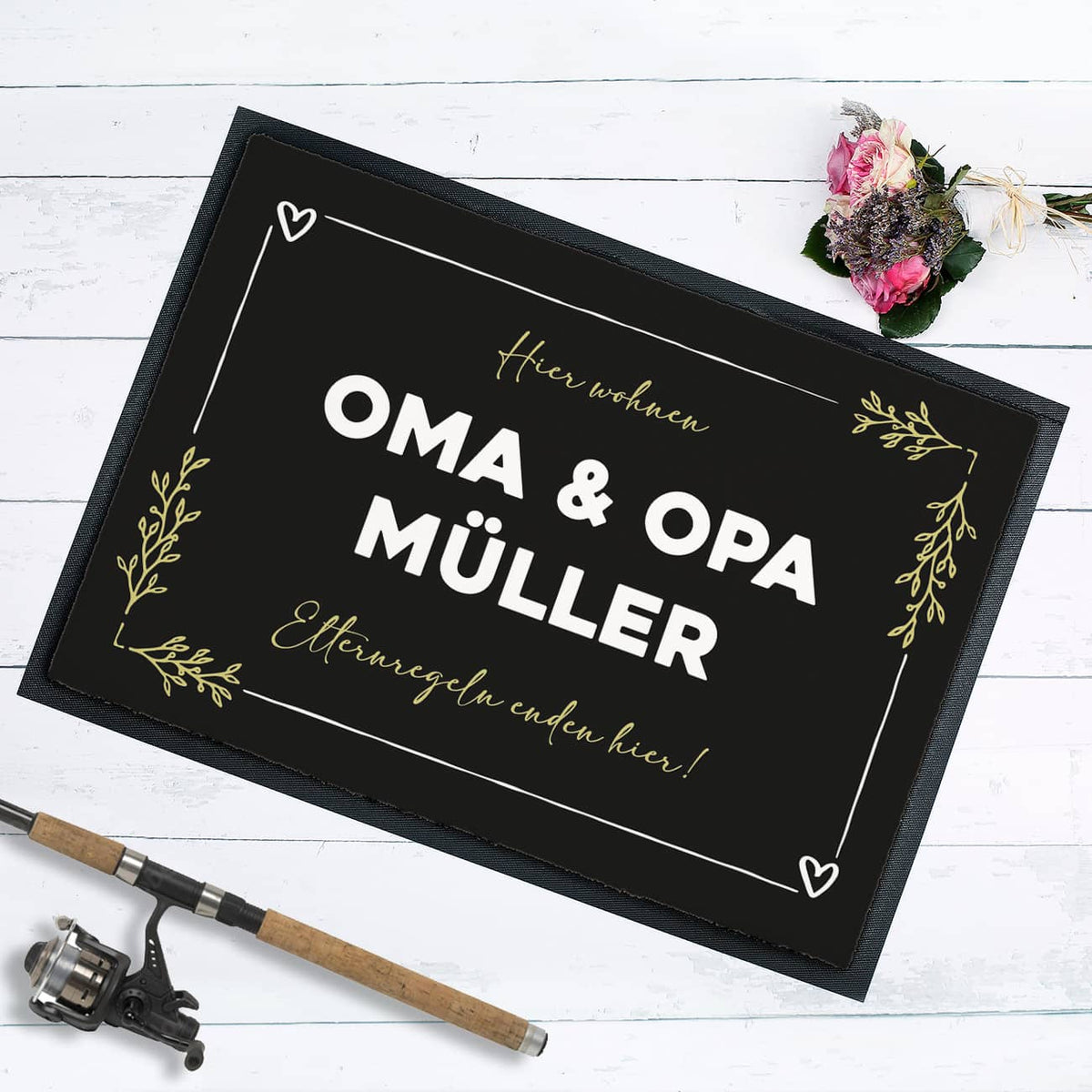 Fußabtreter für Oma Opa  - Elternregeln enden hier - personalisierbar