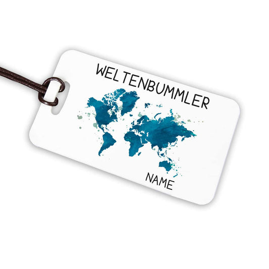 Kofferanhänger für Weltenbummler mit Name