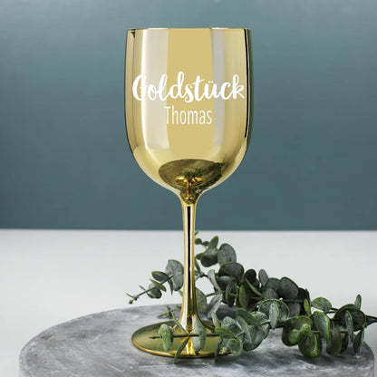 Goldstück Schriftzug mit Name nach Wunsch personalisiert