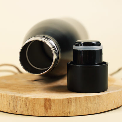 Thermosflasche mit Kaffeemotiv und Wunschtext
