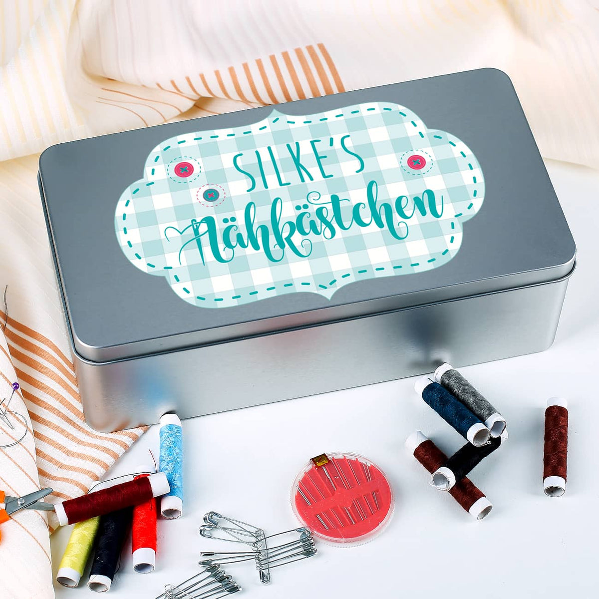 Nähkästchen mit Ihrem Wunschnamen bedruckt