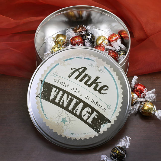 Geschenkdose mit Name - Nicht alt, sondern vintage.