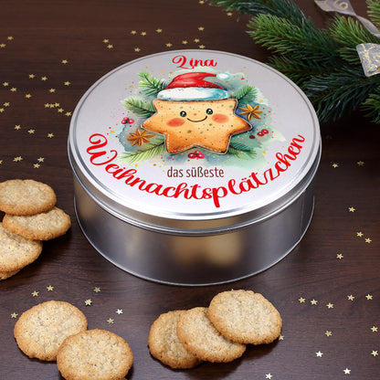 Metall Keksdose Das süßeste Weihnachtsplätzchen mit Name Lina personalisiert