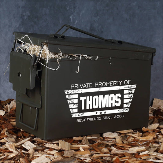 Persönlich bedruckte Munitionsbox - Private Property of ...