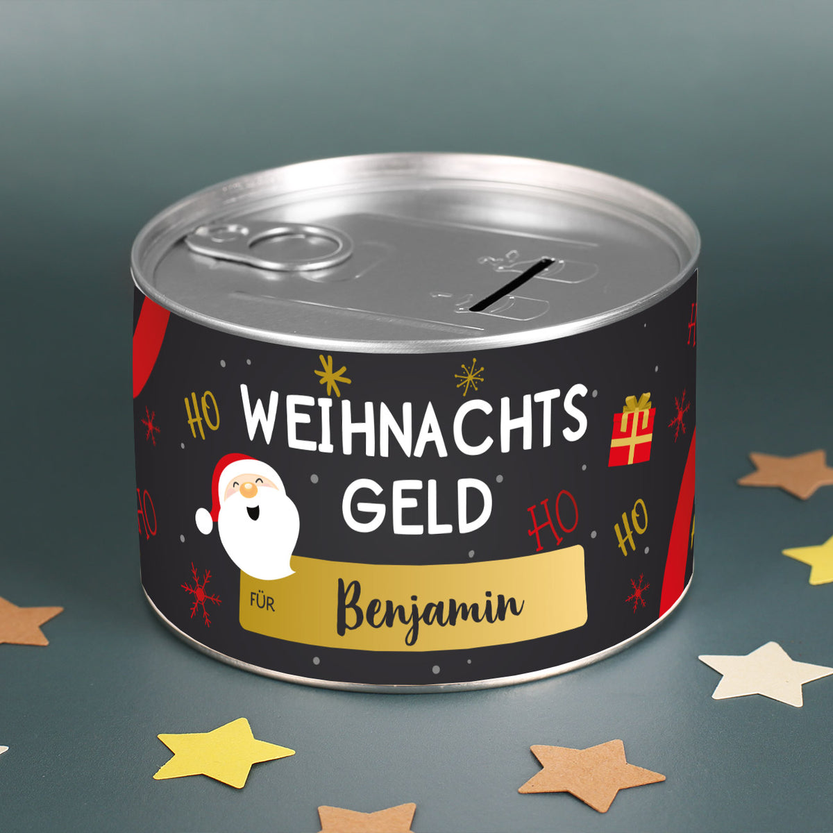 Spardose zum Aufreißen mit weihnachtlichem bedruckt 