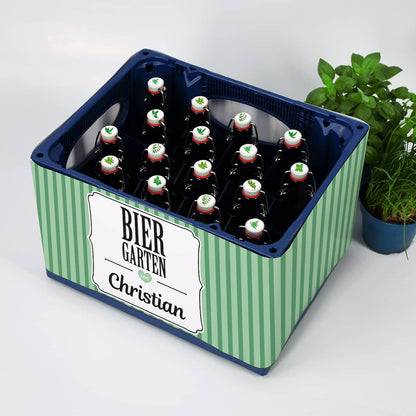 Persönliche Banderole für Bierkästen und Aufkleber im Set