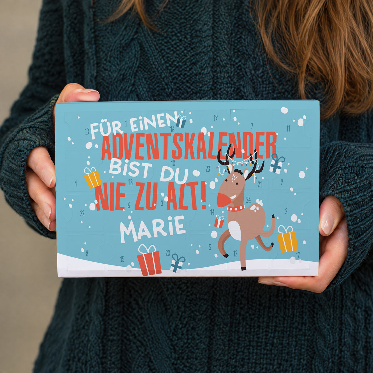 Personalisierter Adventskalender mit Toffifee und Name für alle die nie zu alt sind.