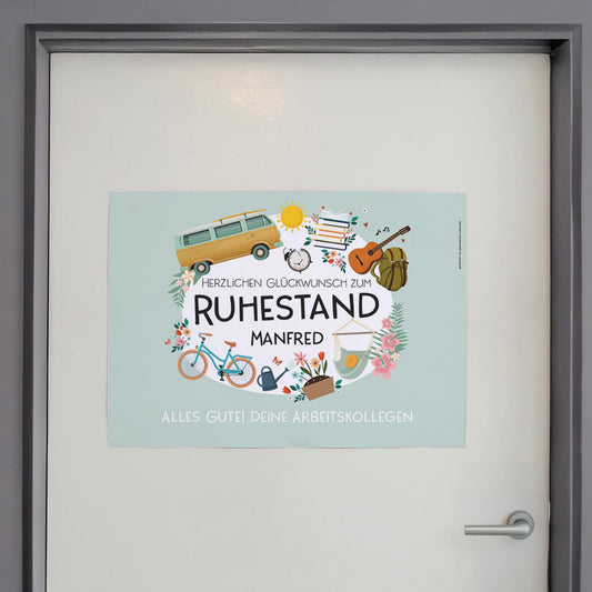Banner zum Ruhestand mit Name