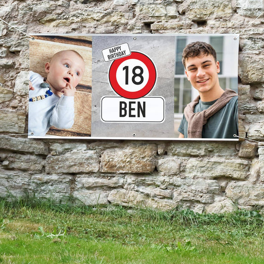 Geburtstagsbanner mit Wunschfotos