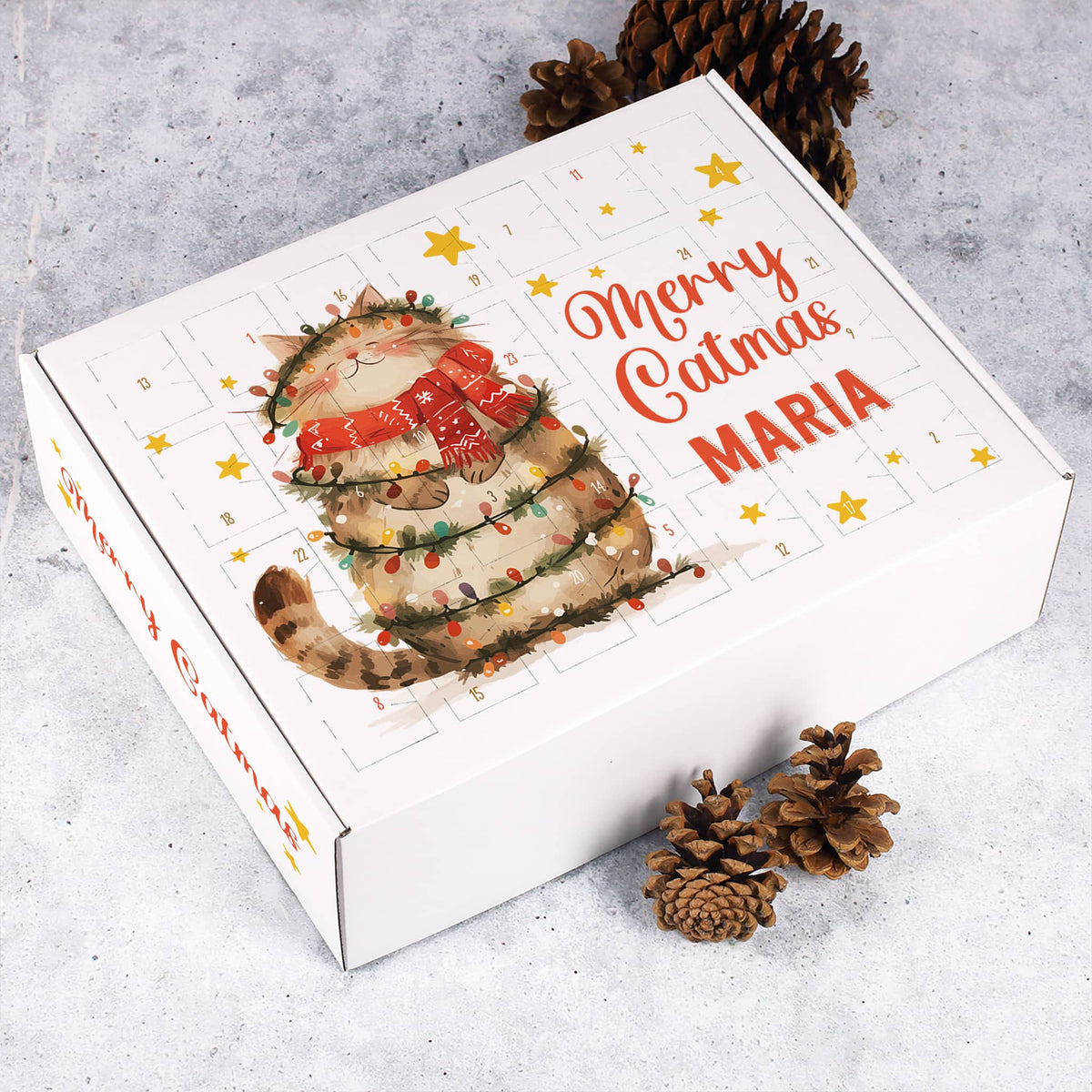 Niedlicher Adventskalender zum selber Befüllen mit Katzen-Motiv