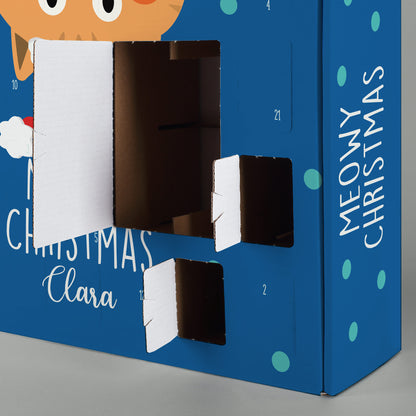 Detailansicht geöffnete Türchen des Meowy Christmas Adventskalenders mit Katzenmotiv