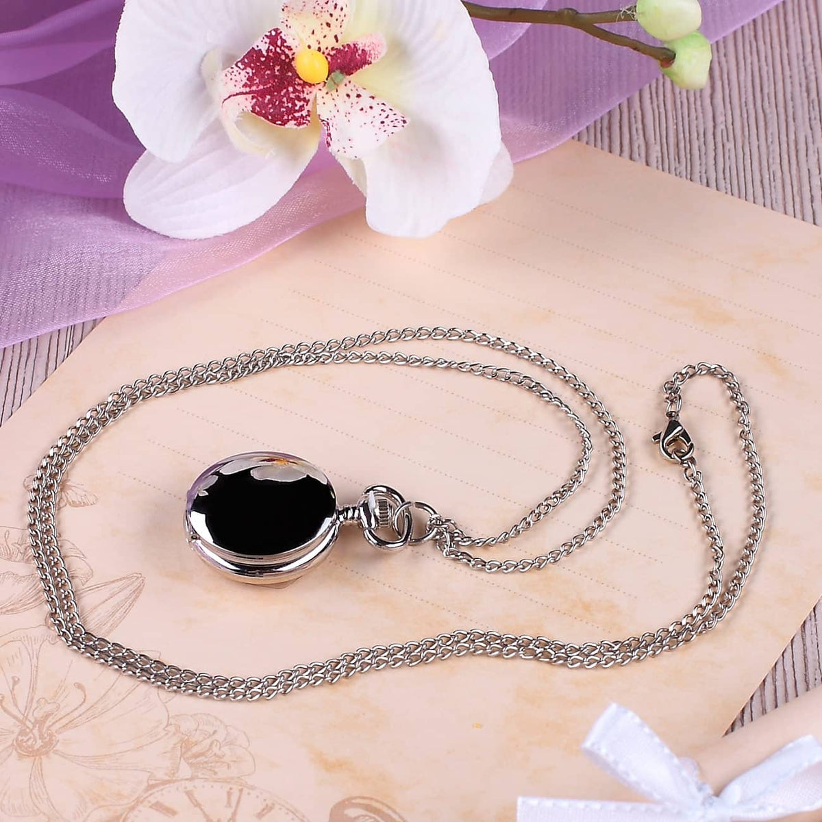 Damen-Kette mit integrierter Uhr