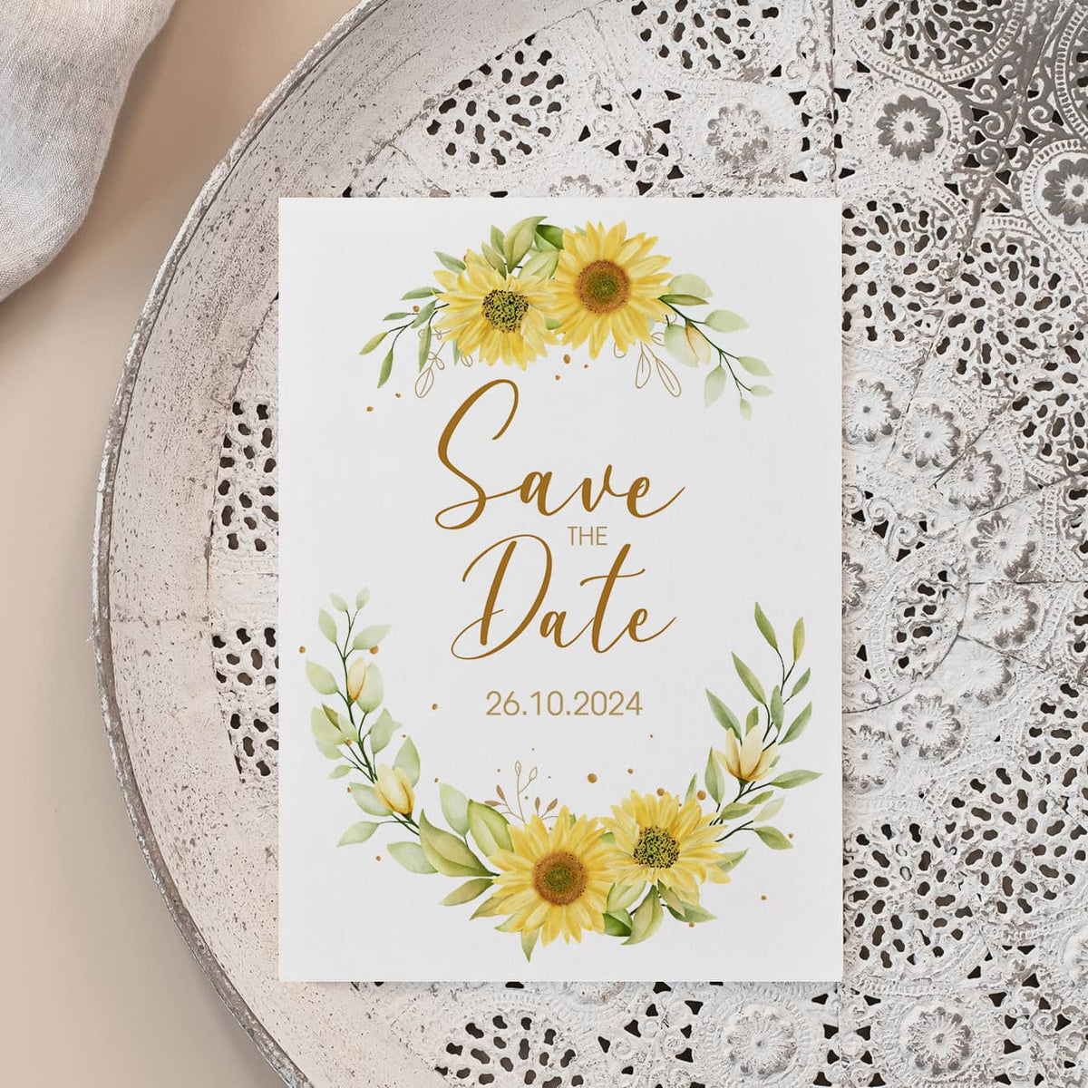 Wunderschöne Save the Date Karten rundum personalisiert