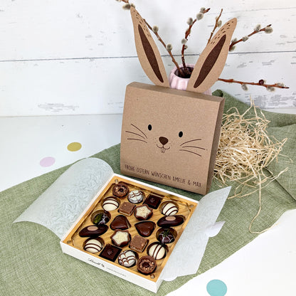 Lindt-Pralinen mit personalisierter Hasen-Banderole zu Ostern