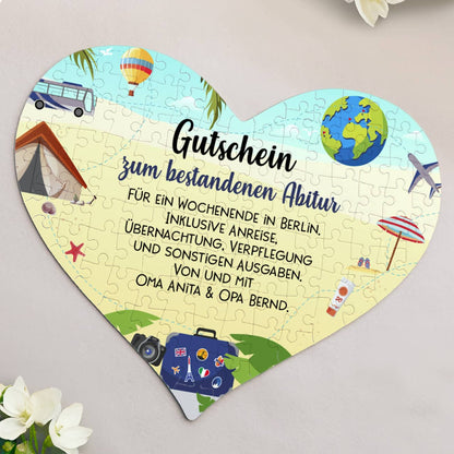 Reisegutschein - Geschenk zum Abitur