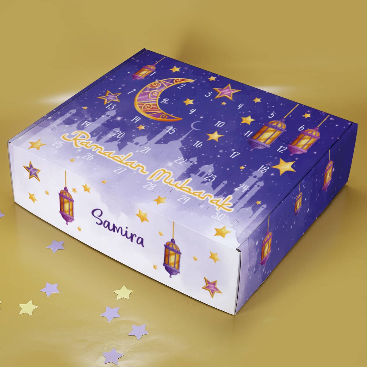 Ramadan Kalender zum selbst befüllen für Kinder mit Name personalisiert