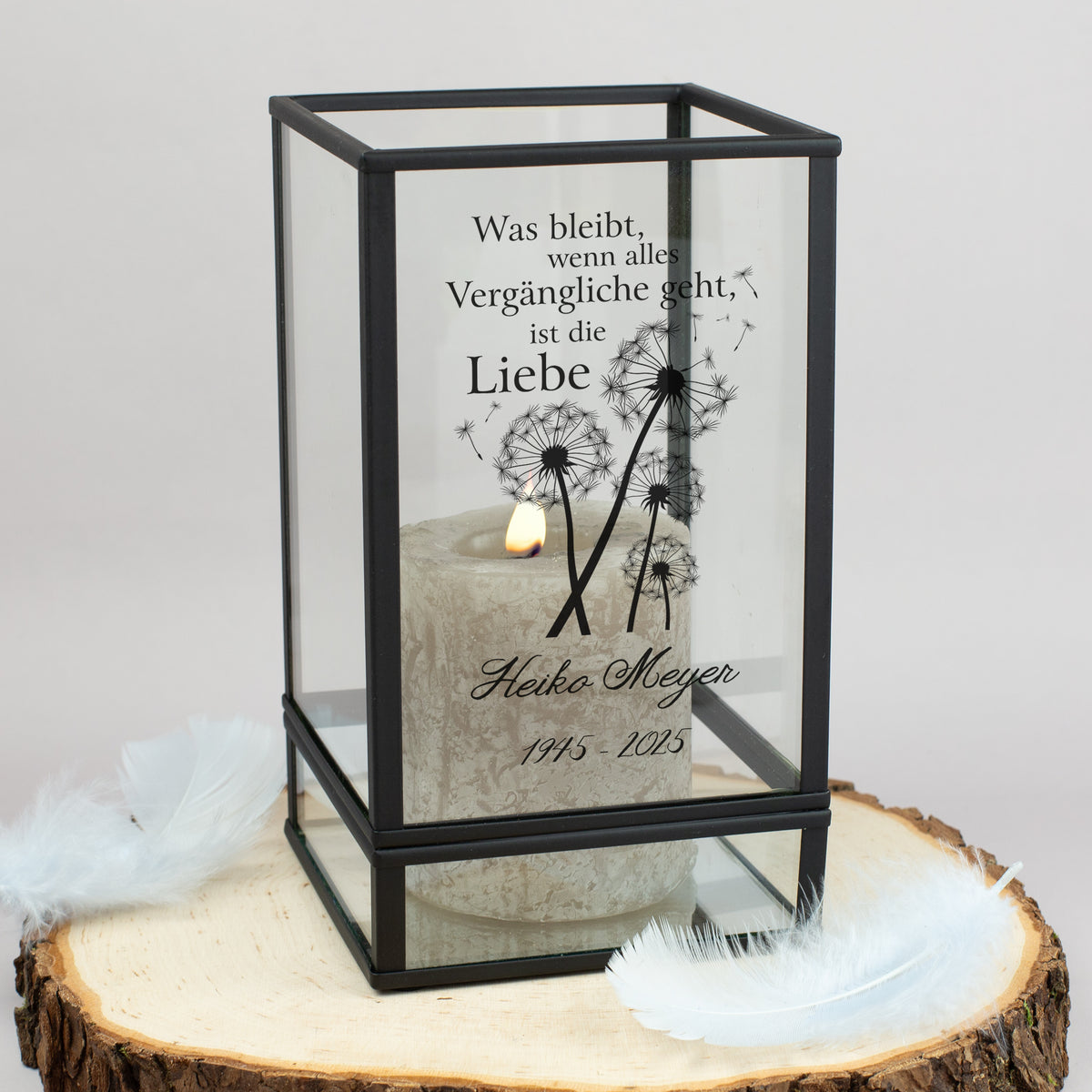 Trauer Windlicht mit Pusteblumenmotiv | Personalisierte Laterne mit Name & Datum Ritzenhoff & Breker