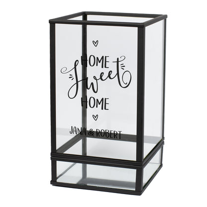 Windlicht Home Sweet Home in Laternenform mit Personalisierung Jana & Robert