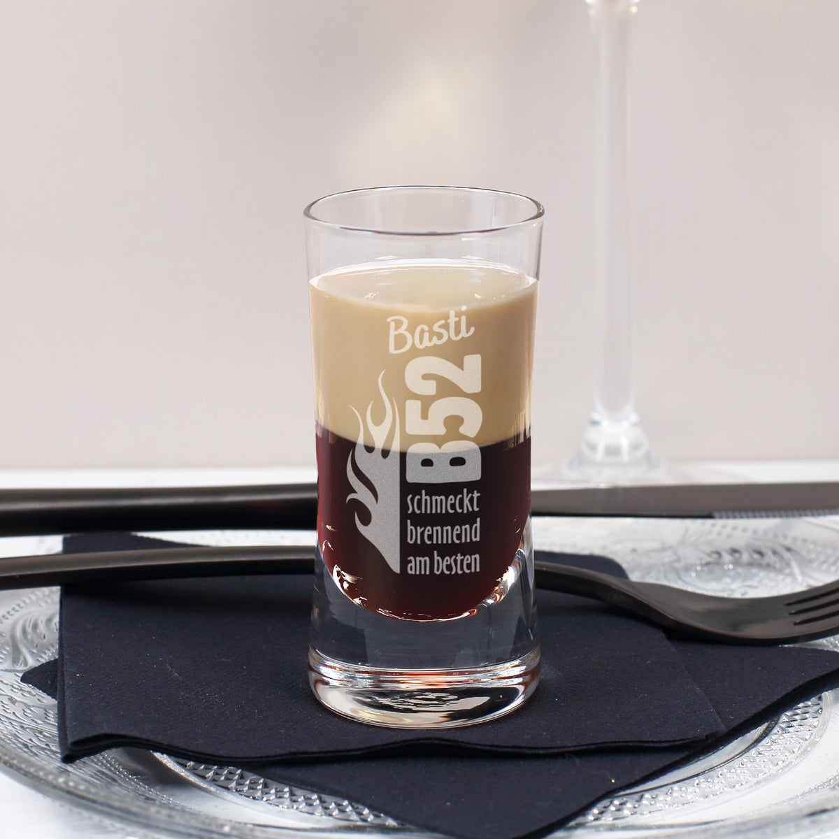 B52 Shotglas mit Namensgravur