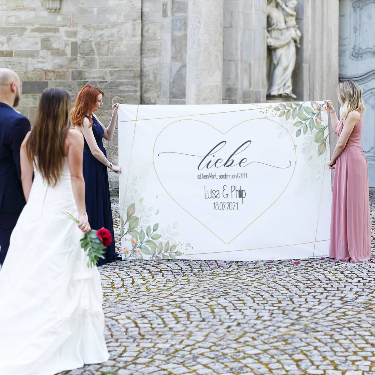 Liebe ist kein Wort, sondern ein Gefühl - Herzbanner zum ausschneiden