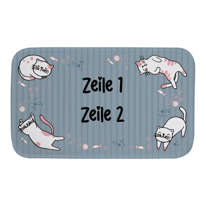 Katzenfussmatte mit Wunschtext 76x48cm