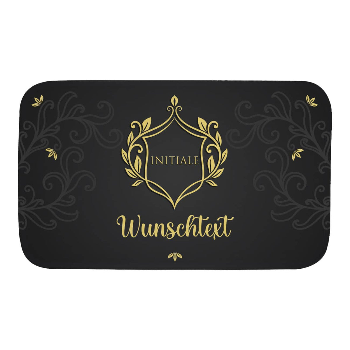 Edle Badematte mit Wappen, Initiale und Wunschtext, 76x45cm