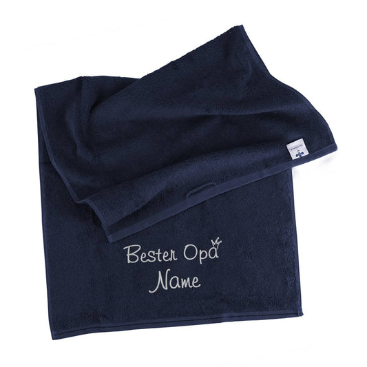 Bester Papa - Handtuch mit Name bestickt