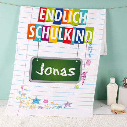 Endlich Schulkind - Handtuch für Schulkinder