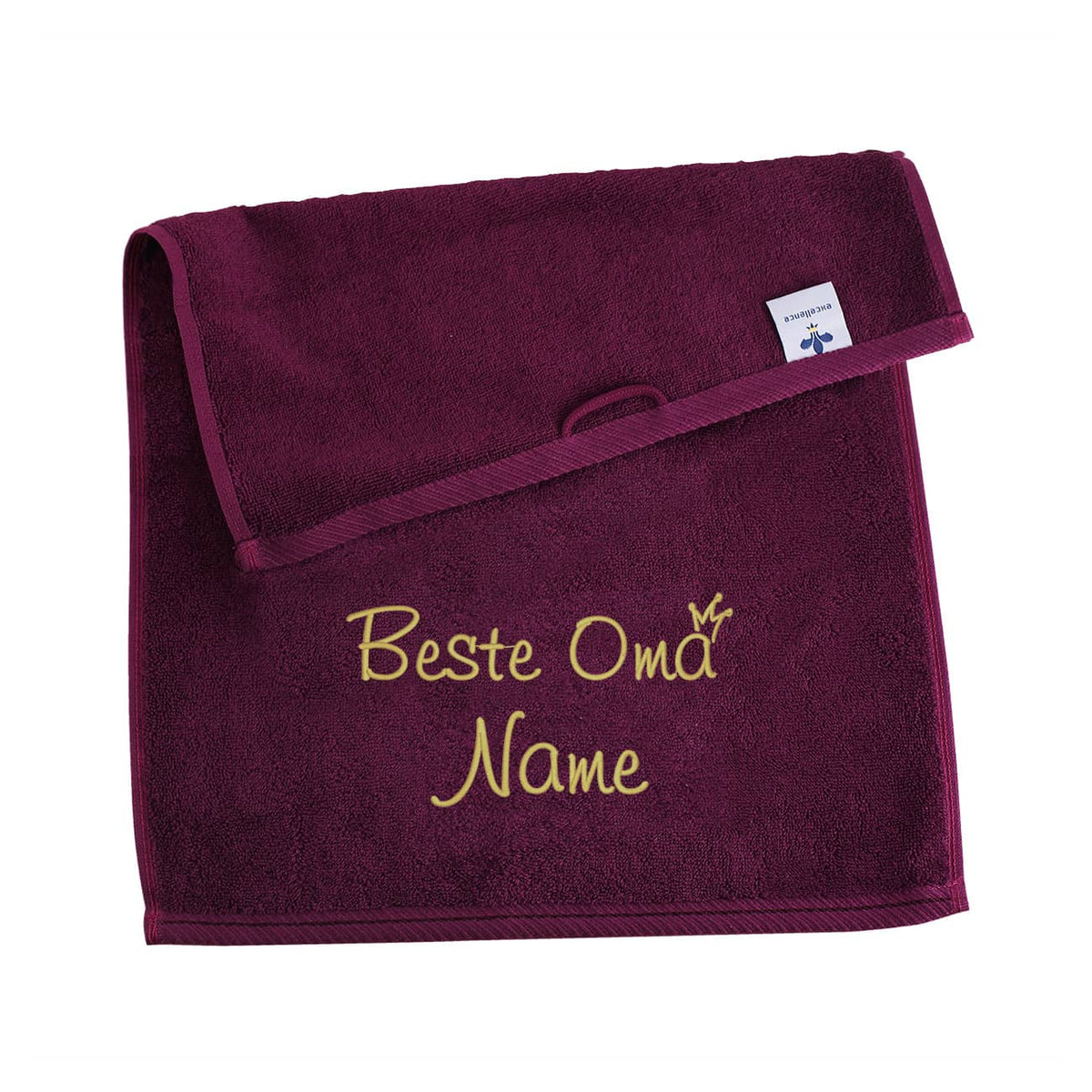Beste Oma - Gästehandtuch mit Name bestickt