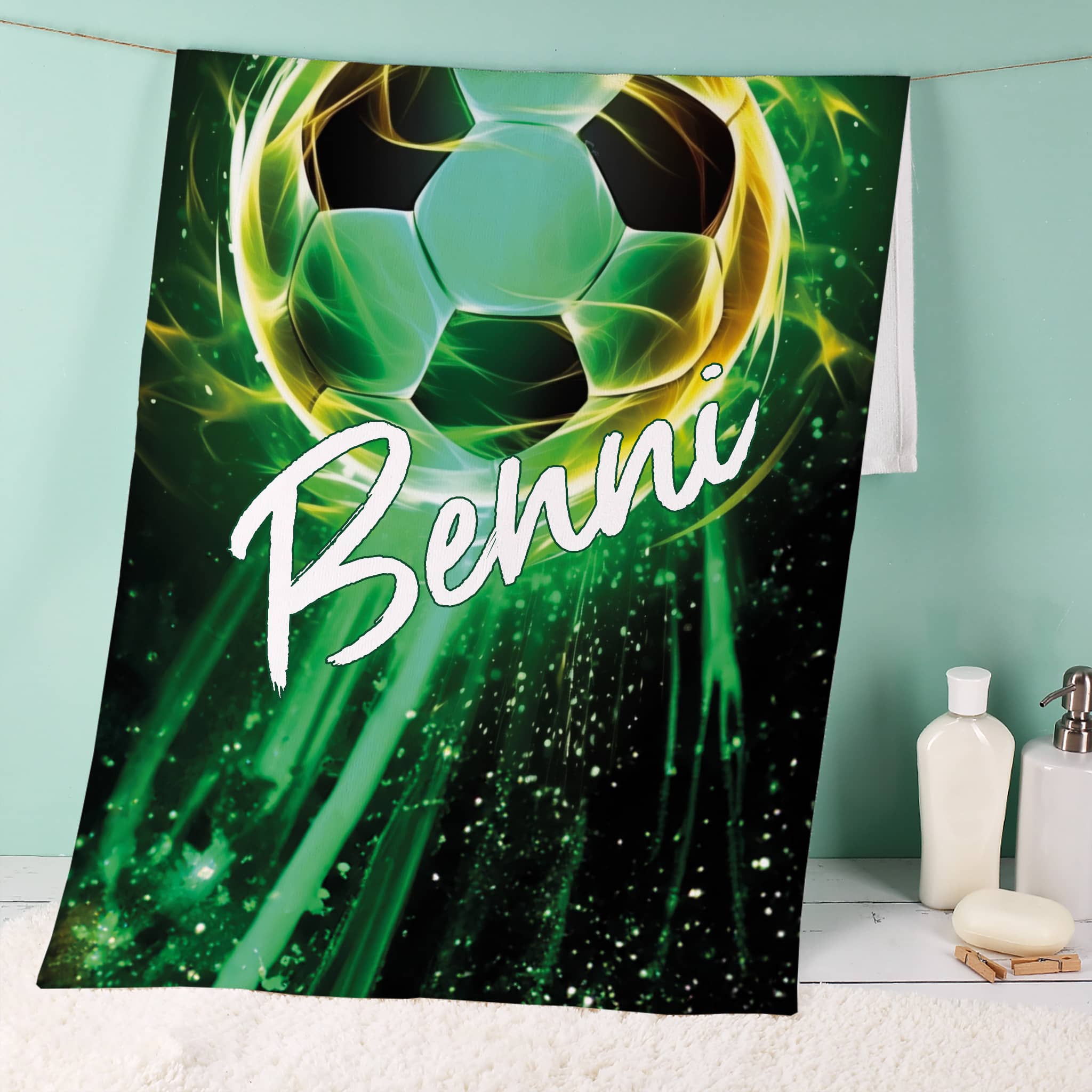 Mit coolem Fußball-Motiv bedruckt