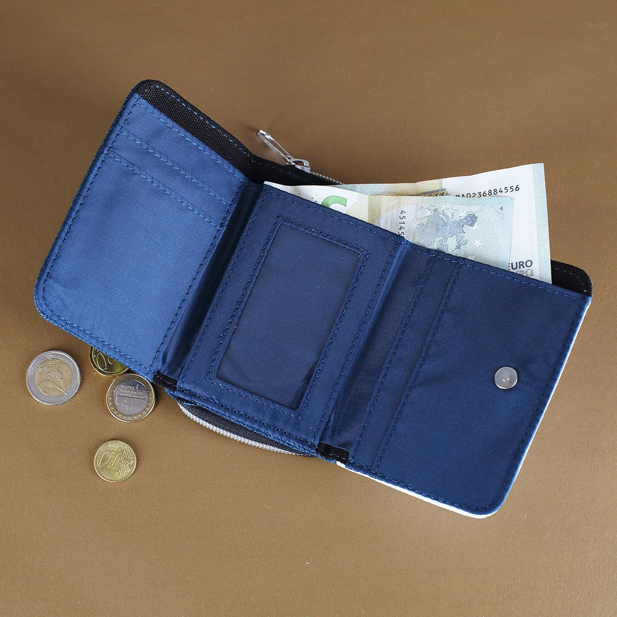 Kindergeldbörse in Jeansblau mit vielen Fächern