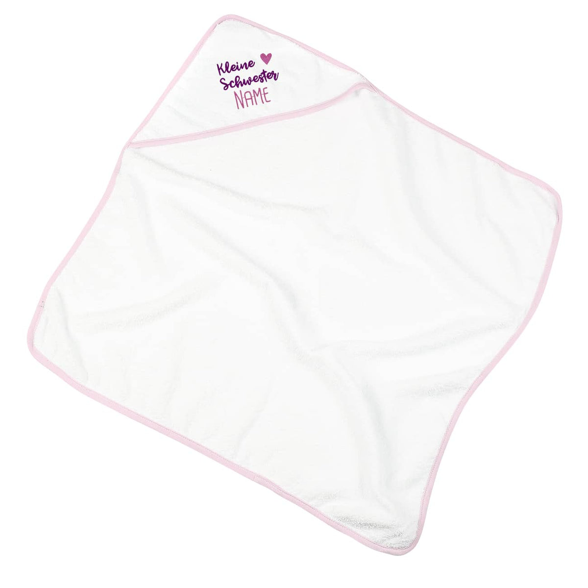 Babyhandtuch mit Name für kleine Schwestern