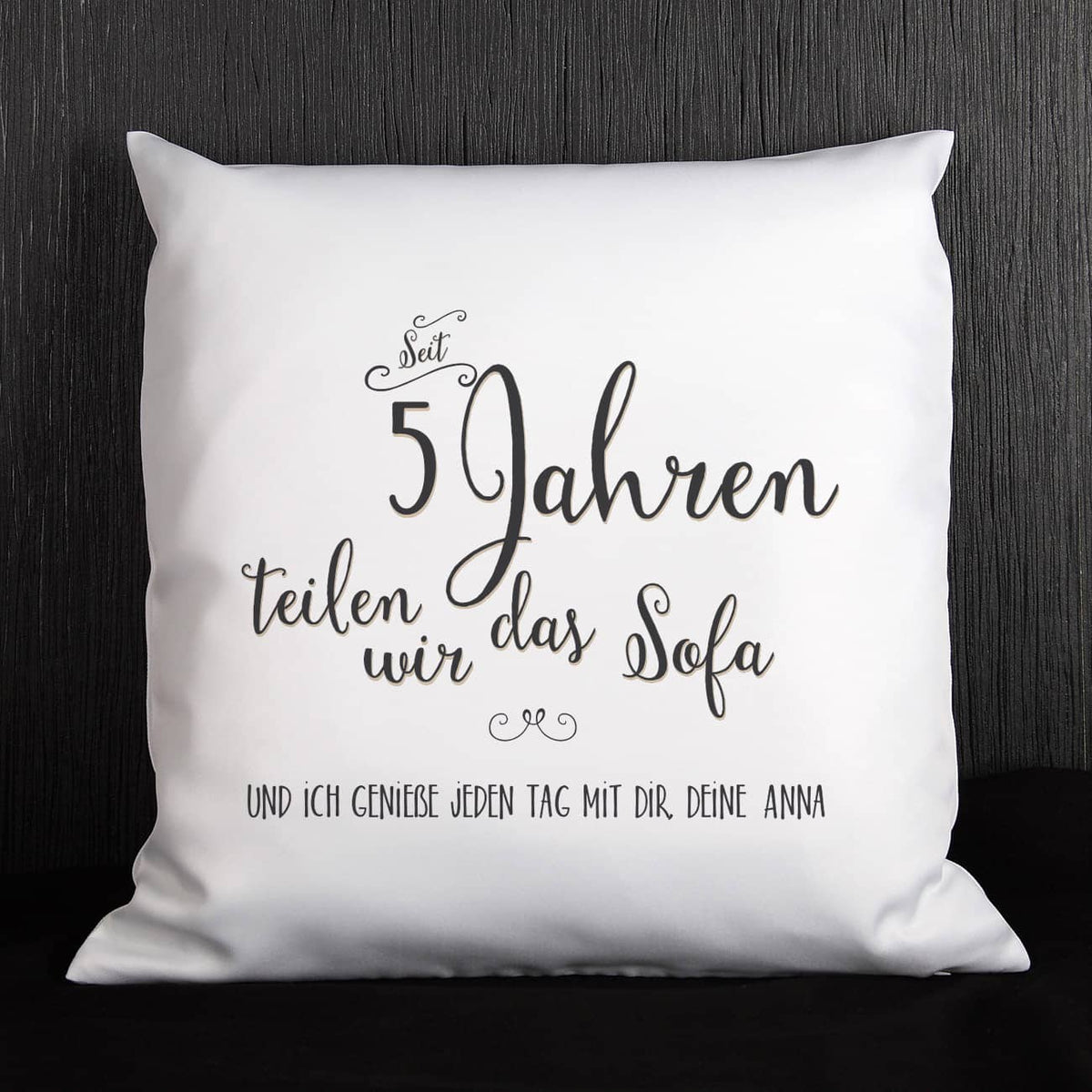 Wir teilen das Sofa seit vielen Jahren - Kissen zum Hochzeitstag mit Wunschtext
