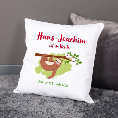 Faultierkissen mit Name - Geschenkidee für Rentner