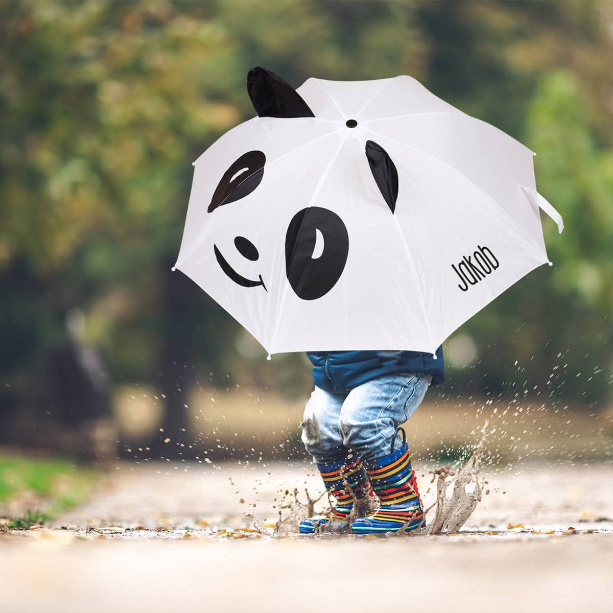 Panda Regenschirm für Kinder mit Name bedruckt