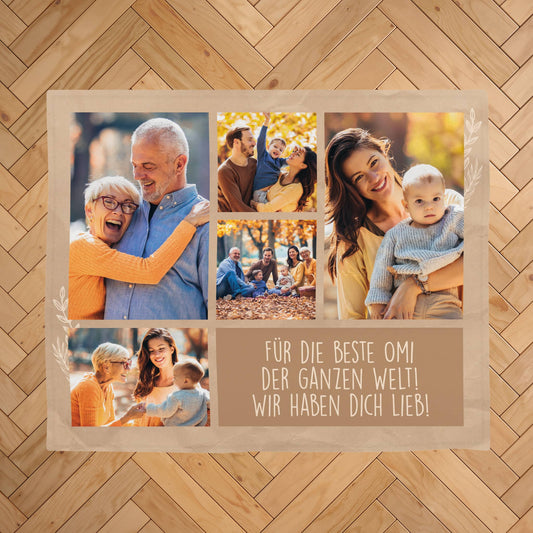 Kleine Kuscheldecke mit Fotos und Wunschtext
