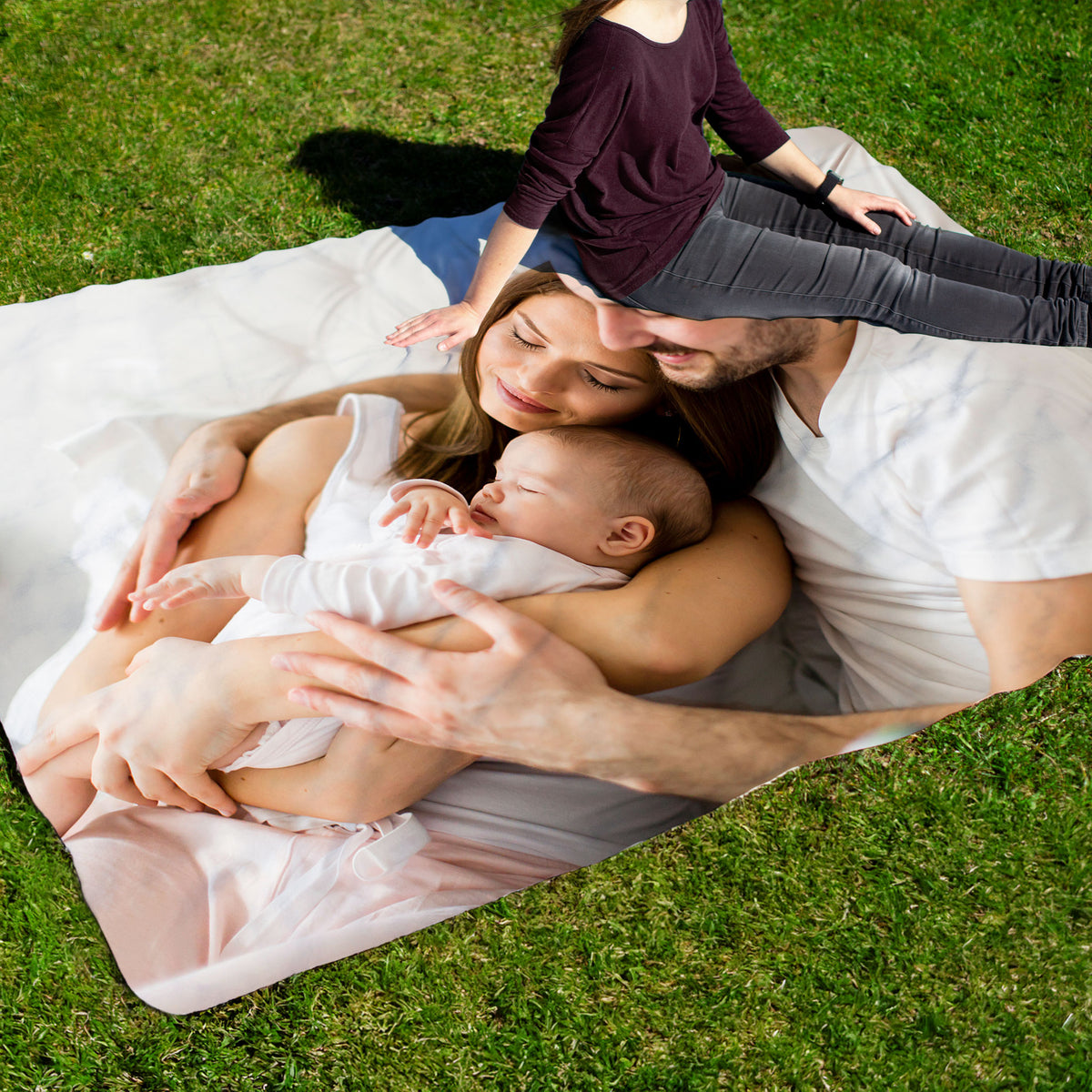 Personalisierte Kuscheldecke mit Foto und Sherpa-Innenseite