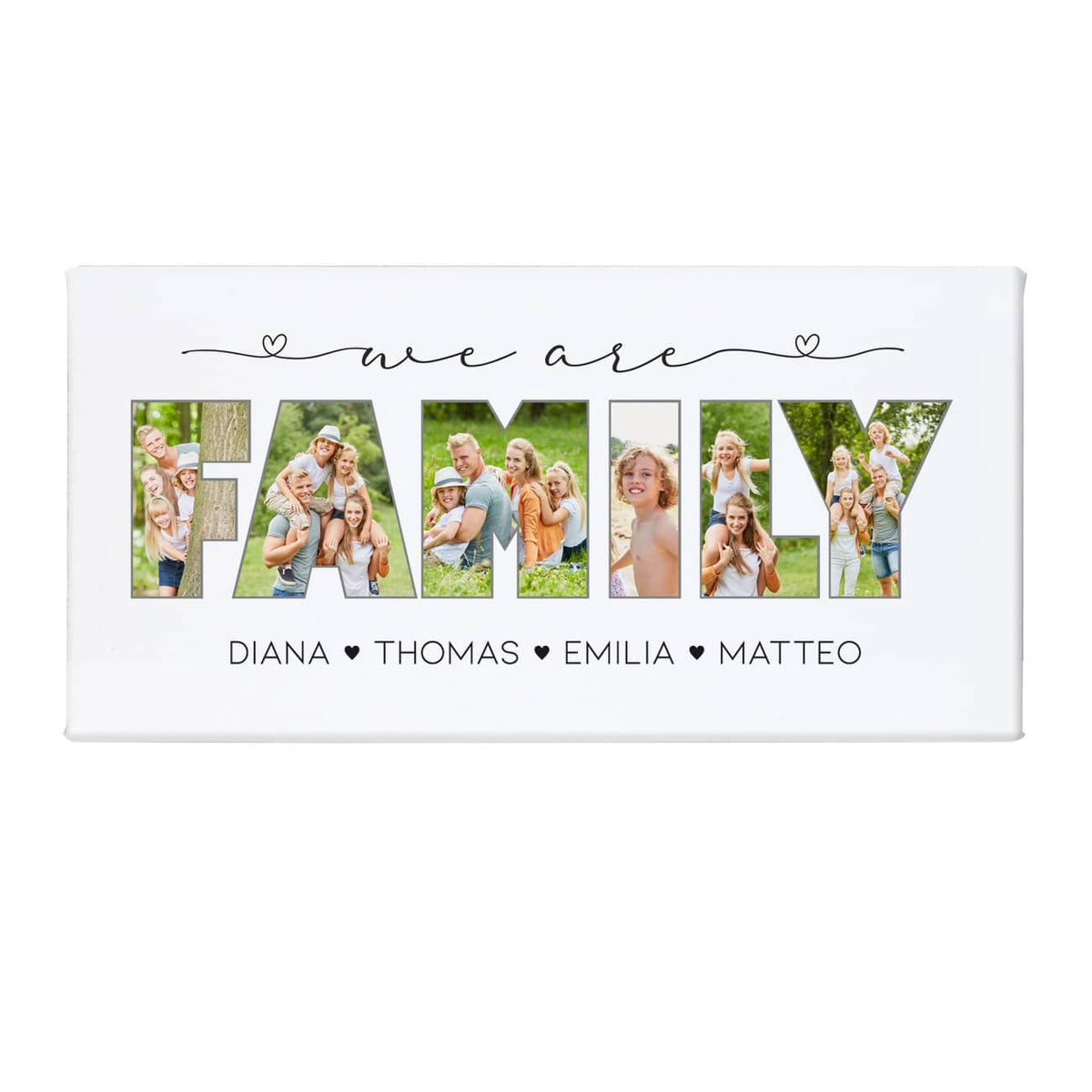 Foto-Leinwand für Familien, 40x20 cm