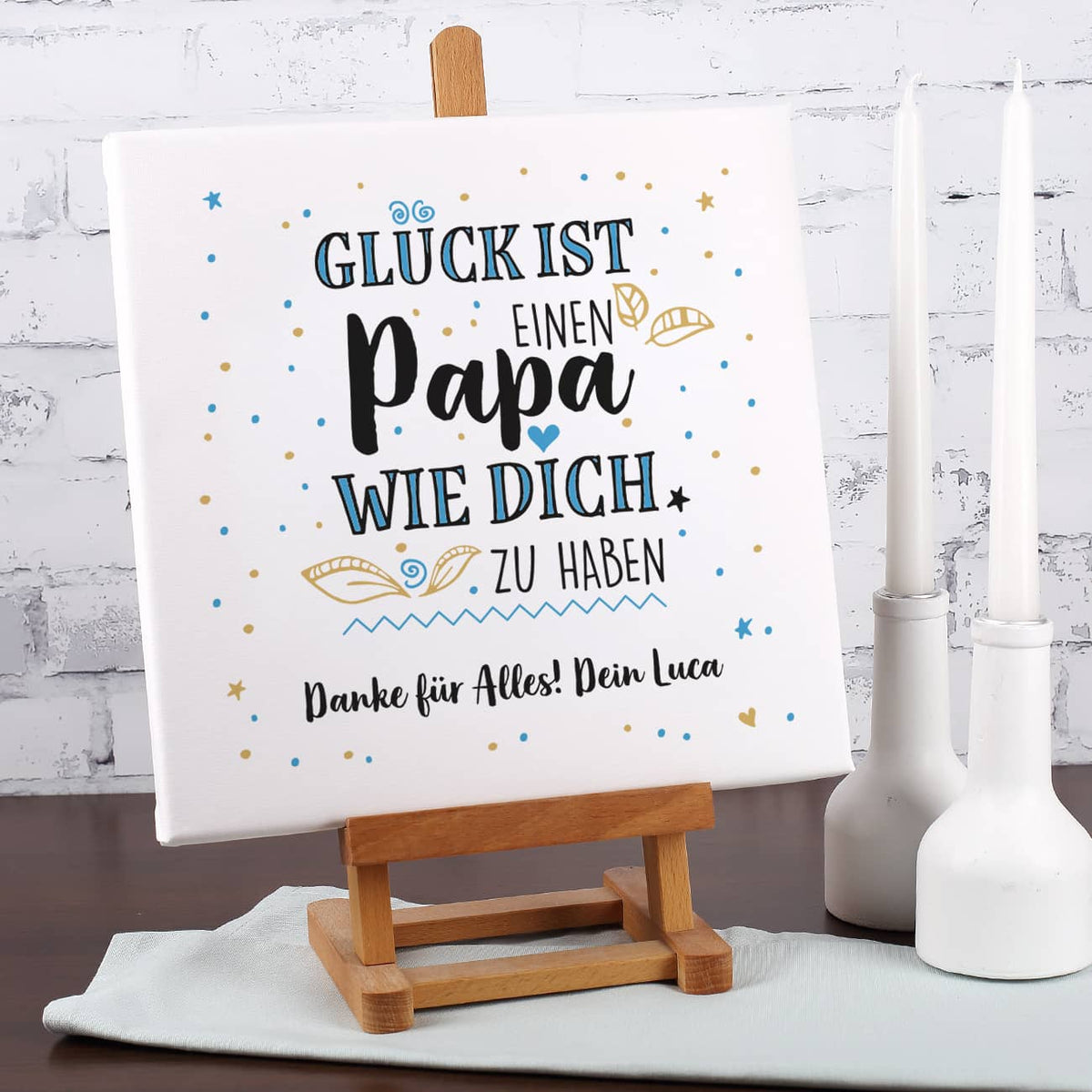 Glück ist, einen Papa wie dich zu haben - Leinwand mit Name
