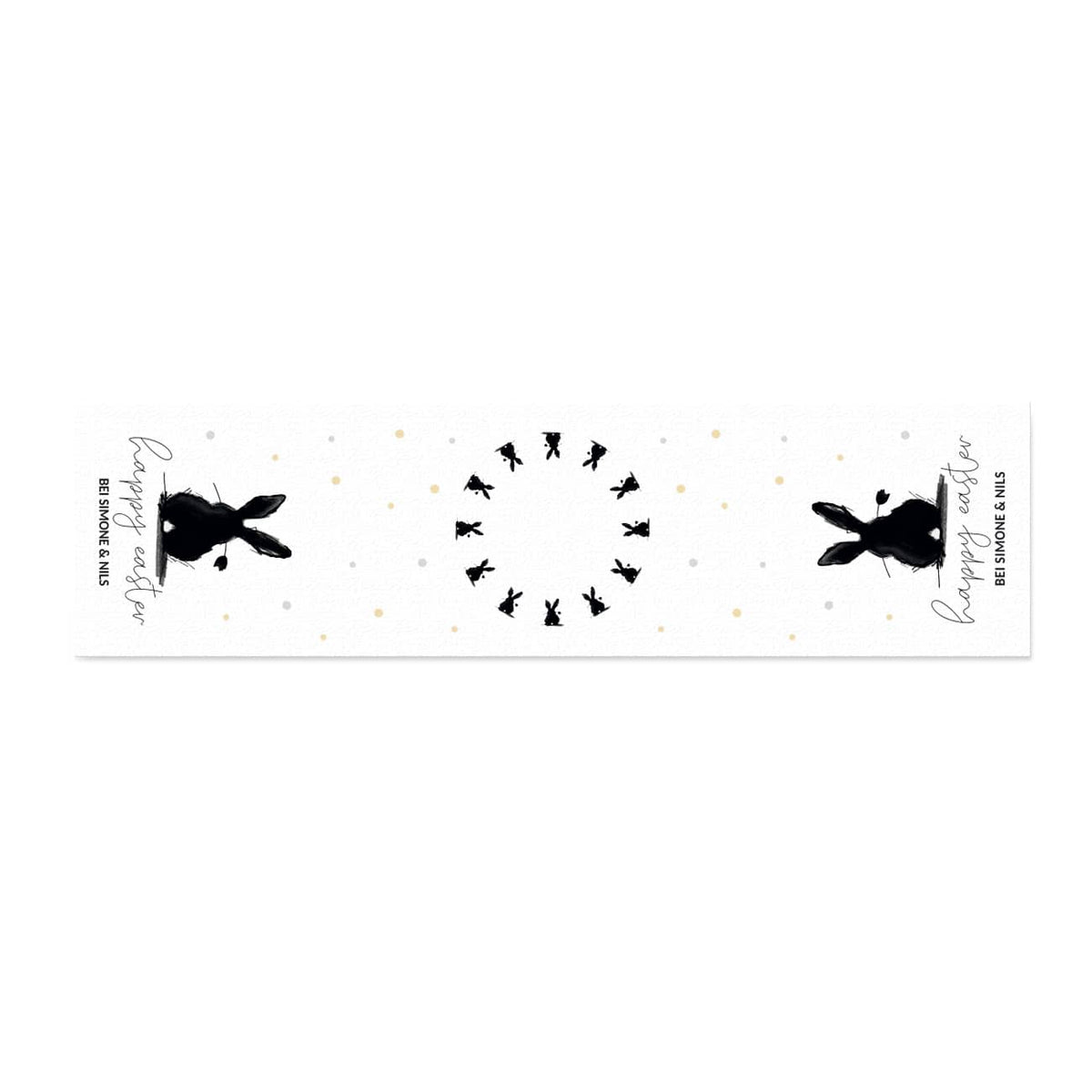 Happy Easter - Tischläufer mit Hase und Wunschtext