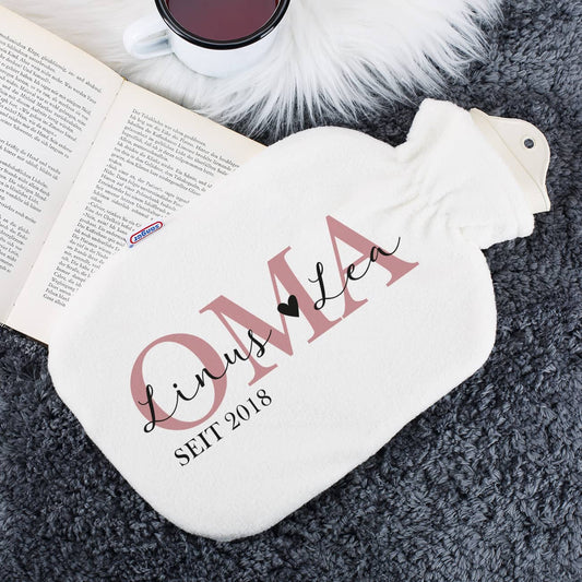 Wärmflasche für die Oma mit persönlichem Aufdruck