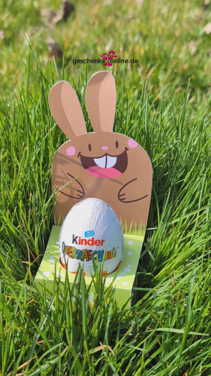 kleines Ostergeschenk - Überraschungsei mit Hasen-Verpackung und Name 
