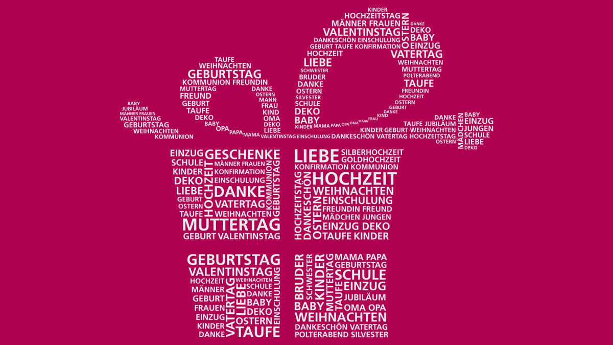 Weiße Keramiktasse mit farbigen Namensaufdruck