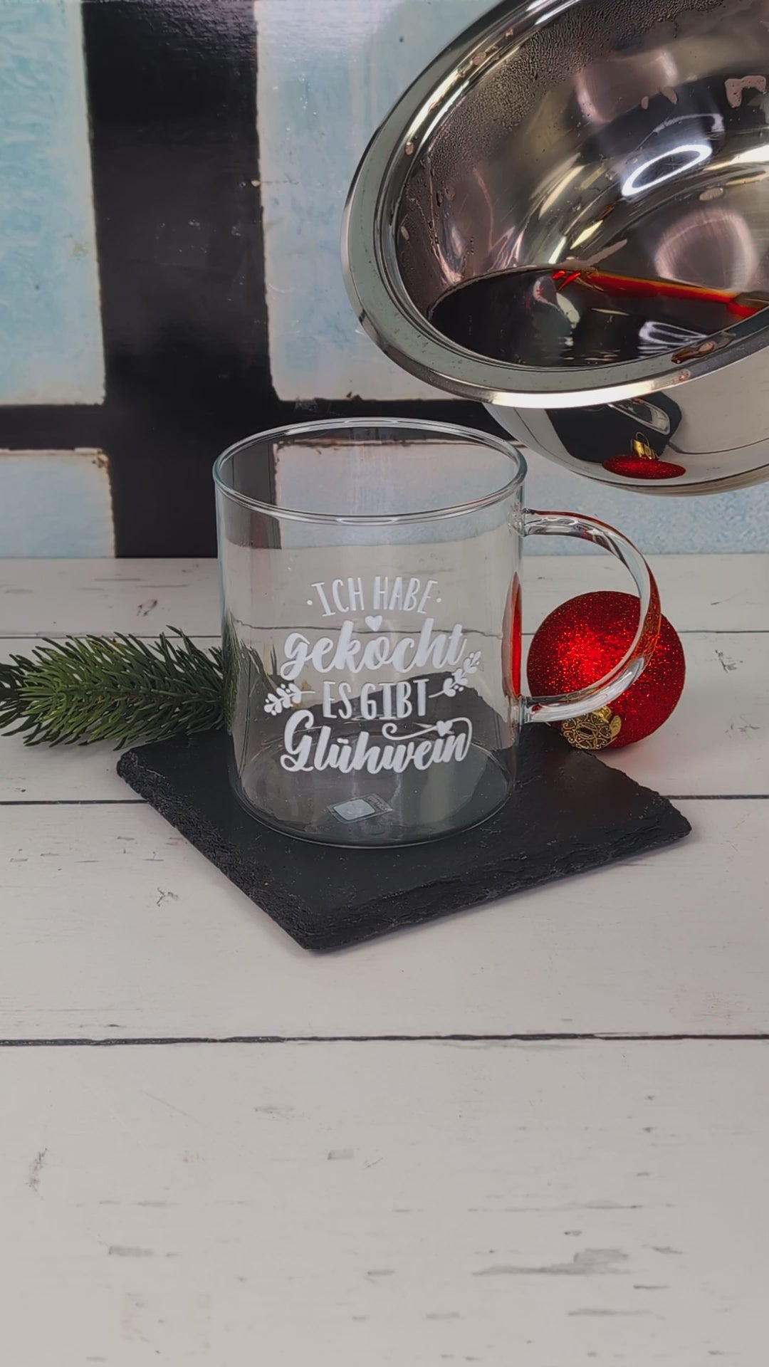 Leonardo Glühwein Tee Glas mit Gravur
