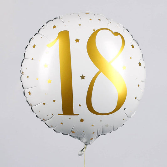 Folienballon zum 18. Geburtstag in weiß