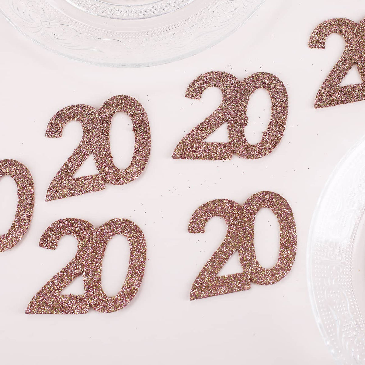 Streudeko XXL-Glitzer-Konfetti in Rosé - Zahlen