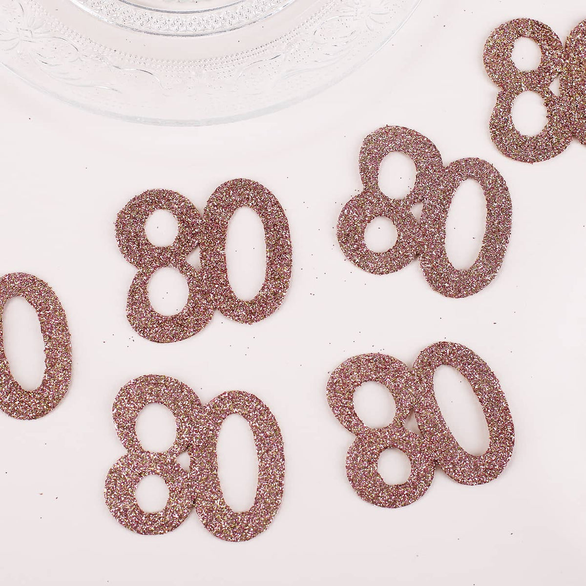 Streudeko XXL-Glitzer-Konfetti in Rosé - Zahlen