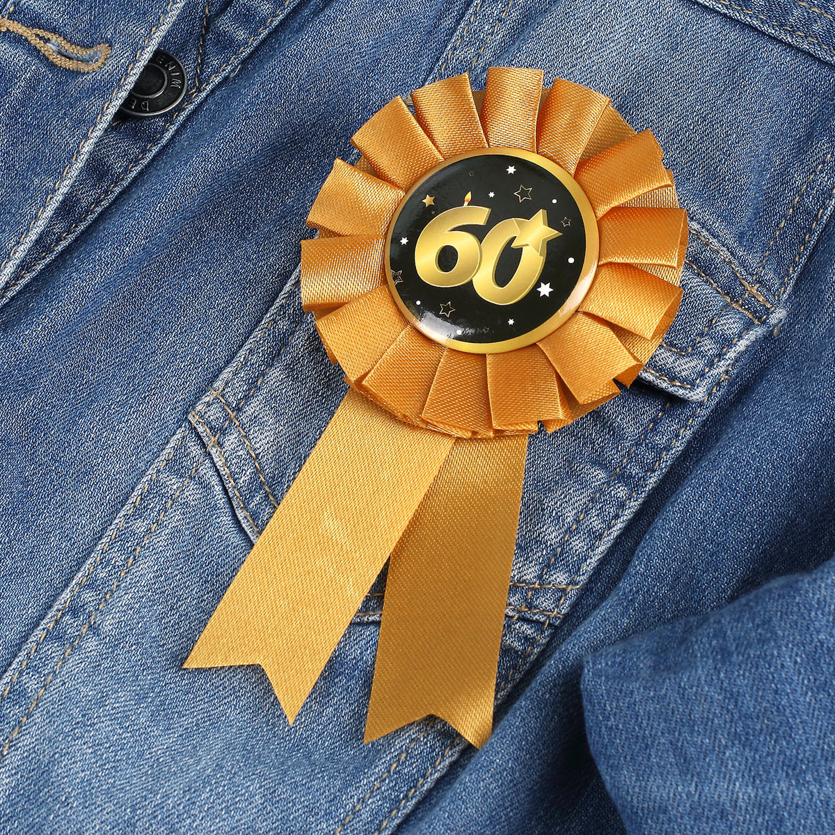 Rosette in gold zum 60. Geburtstag